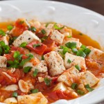 tofu cubes in tomatoes and sauce