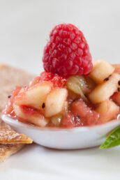 Fruit Salsa with Cinnamon Sugar Chips on the side