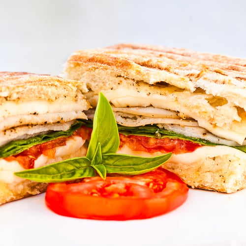 Turkey Panini with Spinach and Garlic Butter