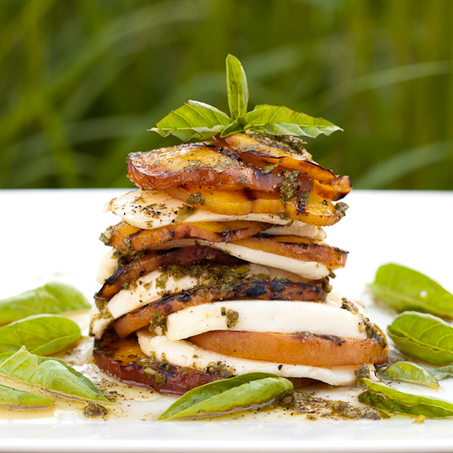 grilled peach caprese