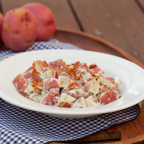 Ranch Potato Salad white plate