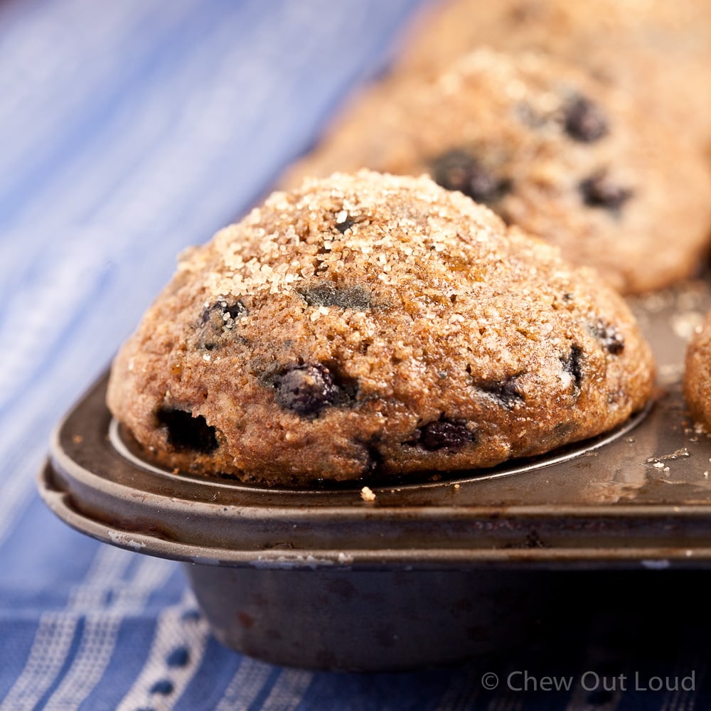 Steel Cut Oatmeal Blueberry Muffins