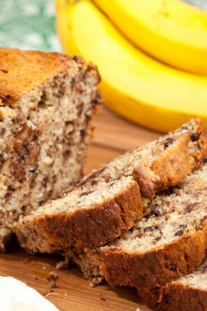 Slices of Yogurt Banana Chocolate Bread