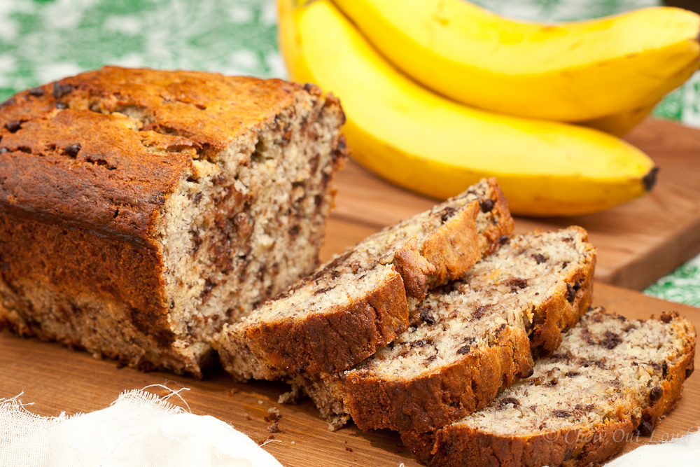 Slices of Yogurt Banana Chocolate Bread