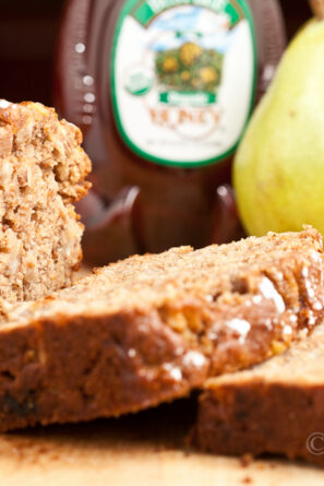 Sliced honey pear bread