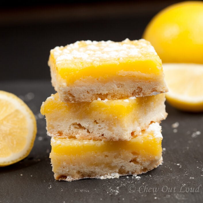 Lemon bars with shortbread crust chew out loud