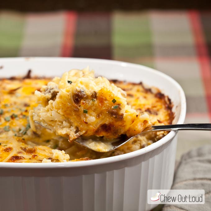 Cheesy Potato and Sausage Bake, brunch recipes