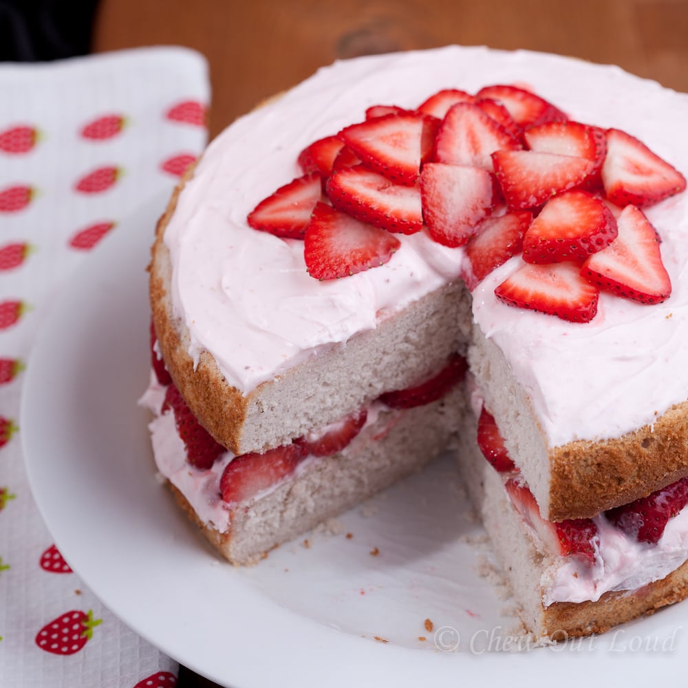 Strawberry Cake with Cream Cheese Frosting. 