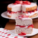 strawberry cake with fresh strawberries