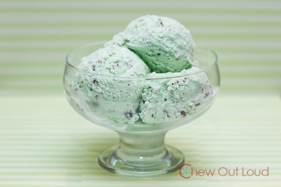Mint chip ice cream, aka "peppermint bon bon"