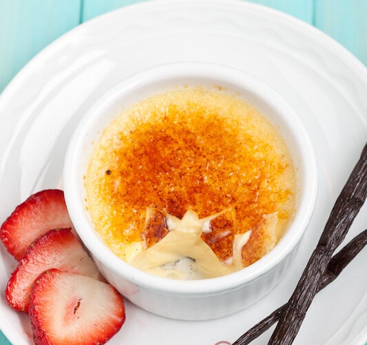 creme brulee in a dish