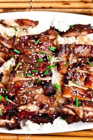 grilled teriyaki chicken on a plate
