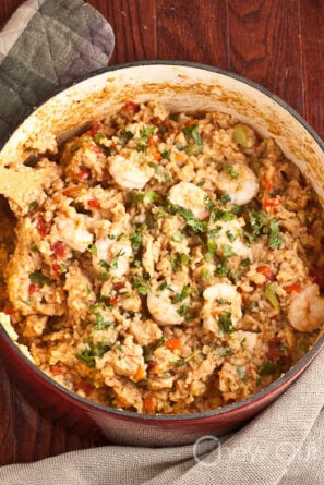 One Pot Mexican Rice with Chicken and Shrimp