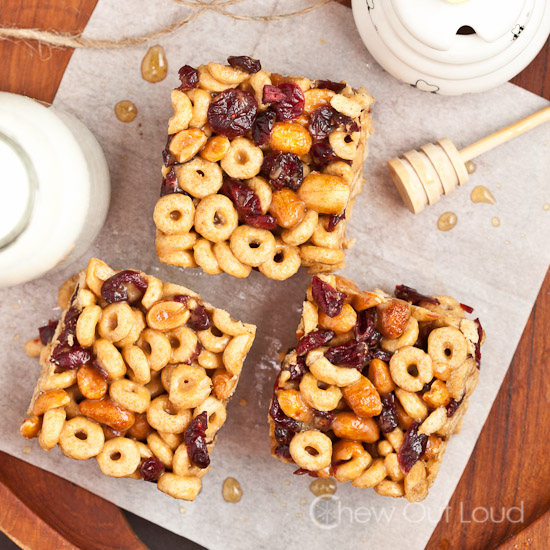 Peanut Butter Honey Cereal Bars