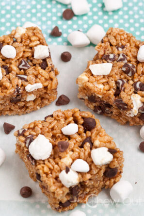 Smores Peanut Butter Rice Crispy Bars