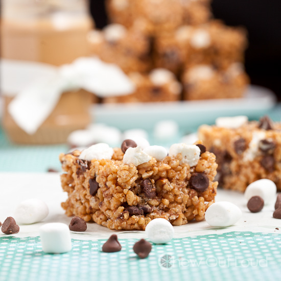 Smores Peanut Butter Krispy Bars