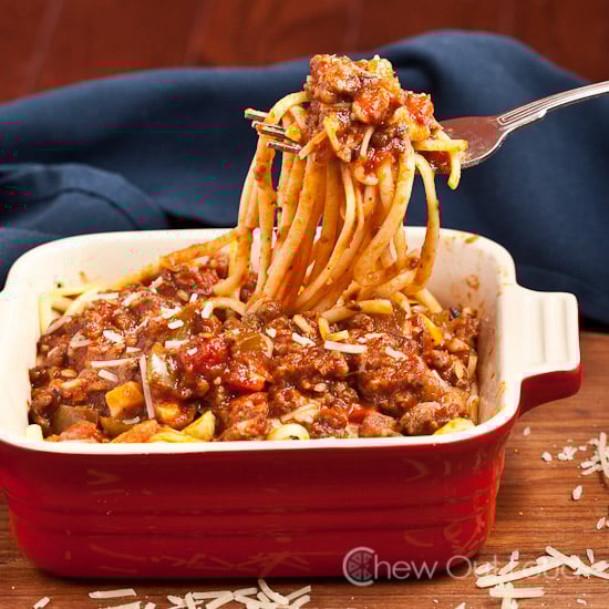 Pasta with Chunky Vegetable and Sausage Sauce