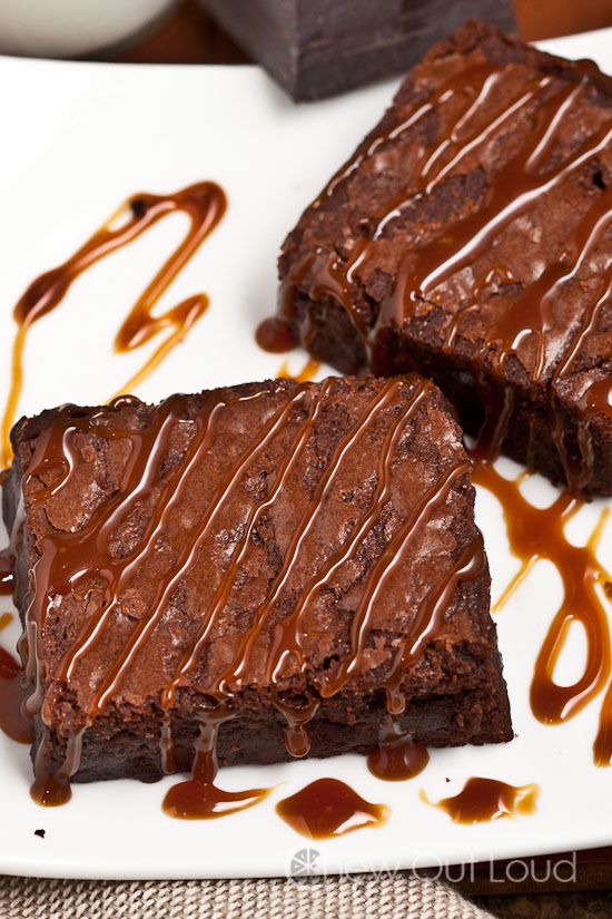 Dark Chocolate Fudge Brownies Caramel