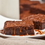 Dark Chocolate Fudge Brownies with Caramel