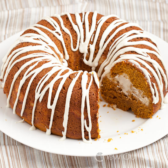 Pumpkin Cheesecake Swirl Bundt Cake - The Kelly Kitchen