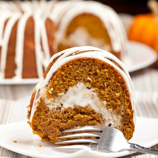 Slice of Pumpkin Cream Cheese Bundt Cake