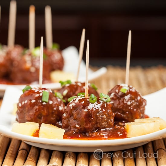 Hawaiian Meatballs with Chopped Onions