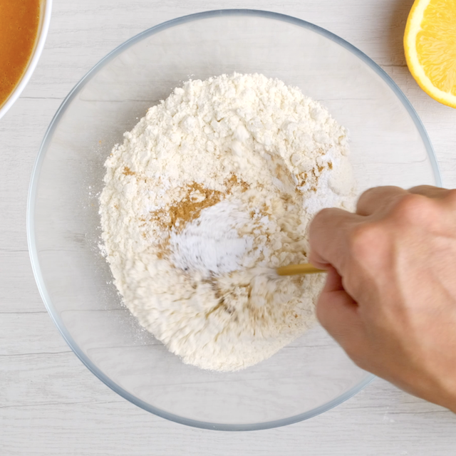 Dry ingredients in a bowl.