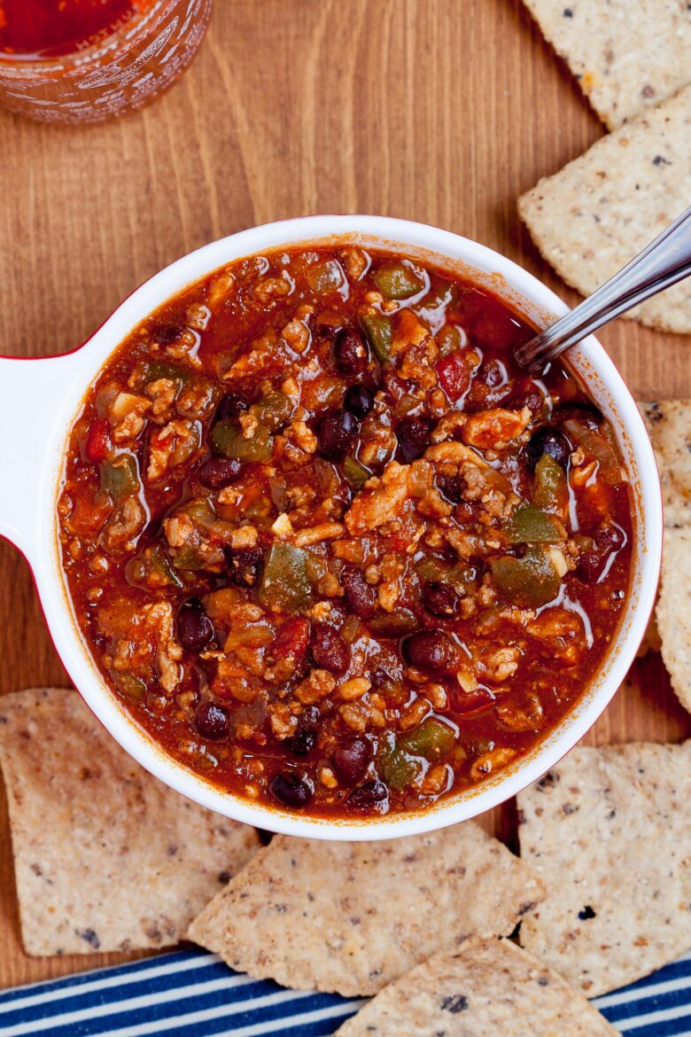 Turkey Chili with Tortilla Chips