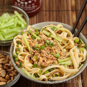 Dan - Dan Noodles with Chopped Peanuts and Onions