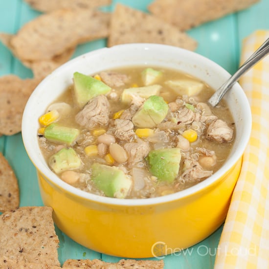 Chicken Chili with Quinoa and Chopped Avocado