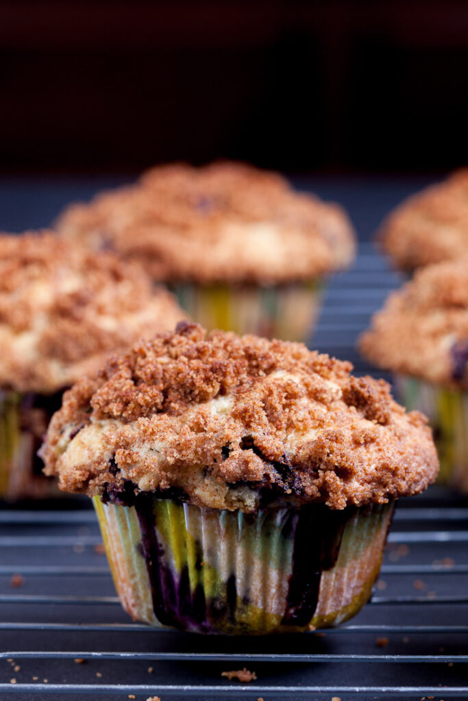 Blueberry Muffins on cooling rack 