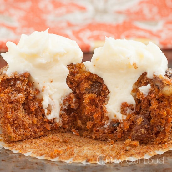 Carrot Cake cupcakes with cream cheese frosting