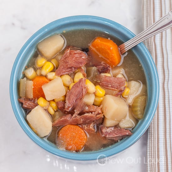 ham soup in a bowl