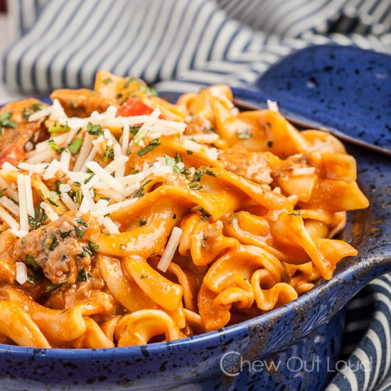 Red Pepper and Sausage Pasta