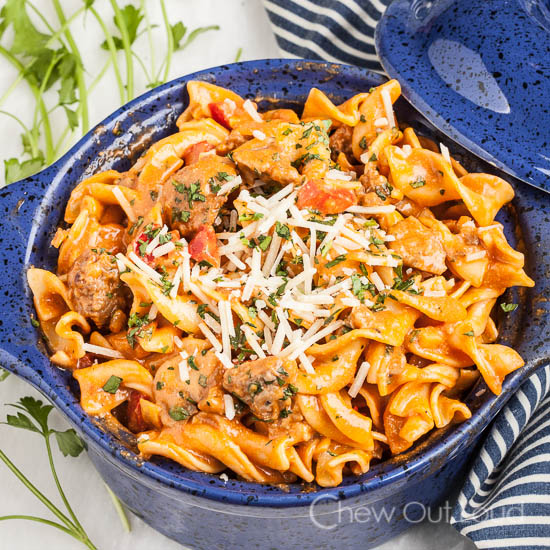 Roasted Red Pepper Sausage Pasta