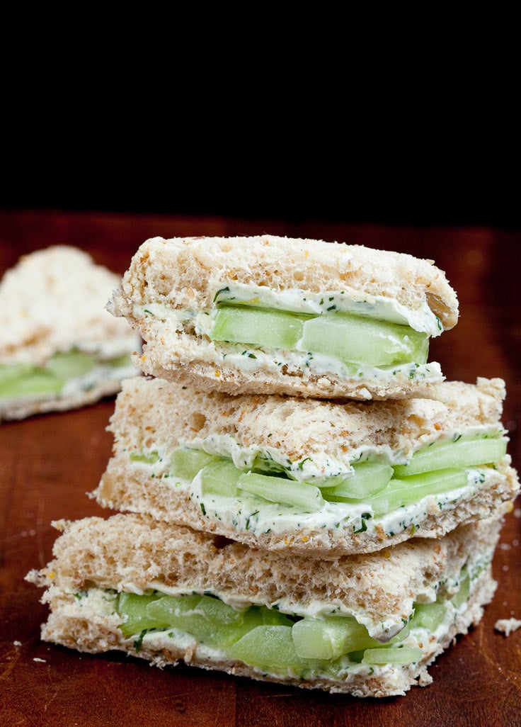 Cucumber Sandwiches with Cream Cheese and Lemon