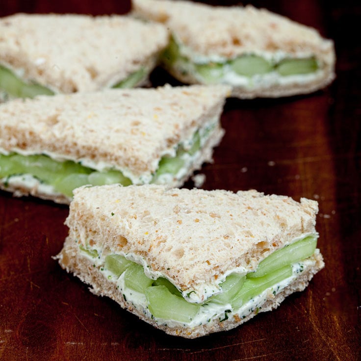 Cucumber Sandwiches with Cream Cheese and Lemon 