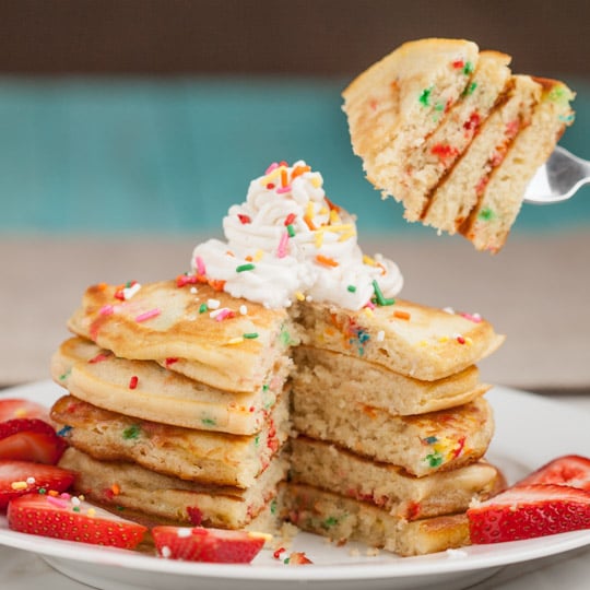 Birthday Cake Batter Pancakes