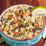 Quinoa with Black Beans with Sliced Lime