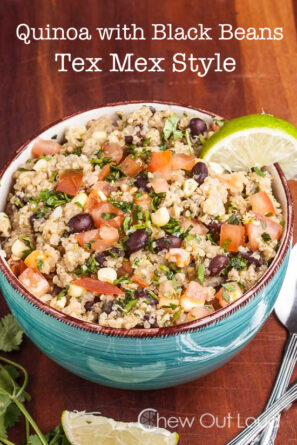 Quinoa with Black Beans with Sliced Lime