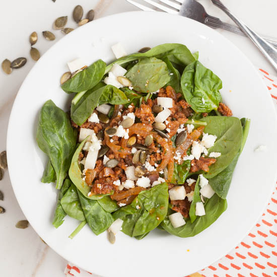 Chorizo Spinach Salad