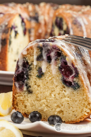 Slice of Blueberry Lemon Cake