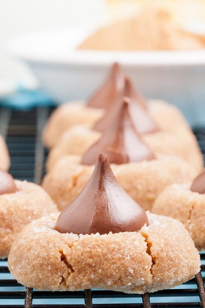 peanut butter blossoms, peanut butter kiss cookies