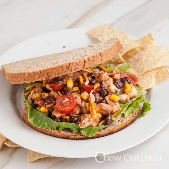 BBQ Chopped Chicken Salad Sandwich