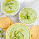 Edamame Hummus with Tortilla Chips