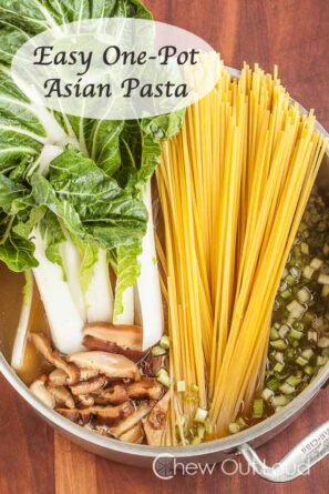 Close up Ingredients of One Pot Asian Pasta