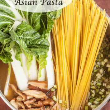 Close up Ingredients of One Pot Asian Pasta