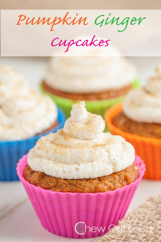Pumpkin Ginger Cupcakes with Frosting