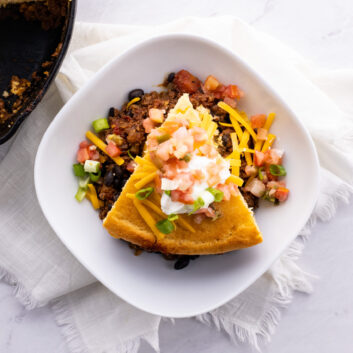 Easy Tamale Pie (Skillet or Cast Iron)