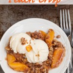 Peach Crisp with Vanilla Ice Cream